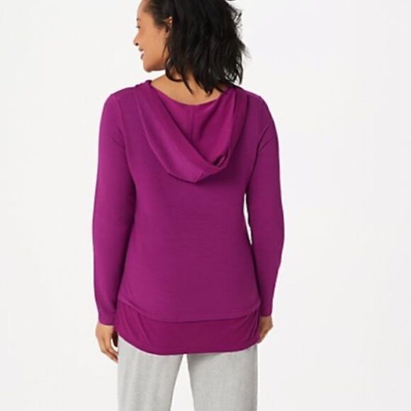 Cuddle Duds Plum Ultra Soft Comfort Hooded Tunic - Picture 2 of 4